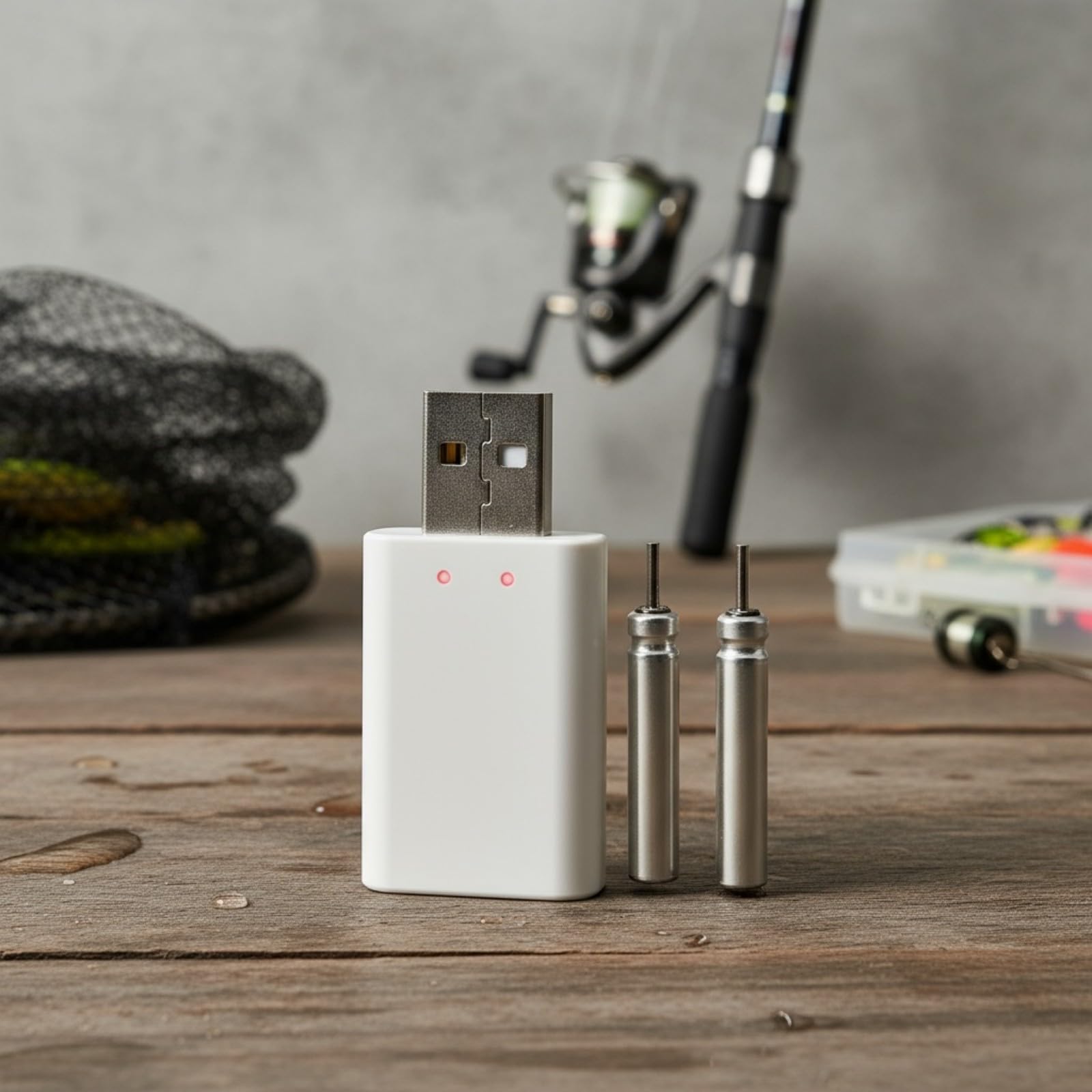 Batería recargable CR322 y cargadores de doble puerto para equipo de pesca con interfaces USB, cargadores electrónicos de pesca