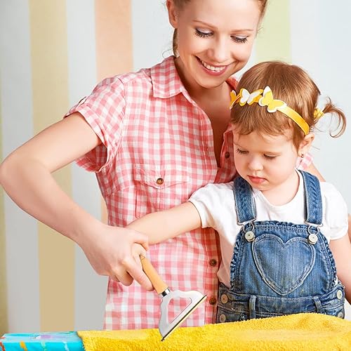 Miniatura 7 de Afeitadora manual de tela portátil de 2 piezas, 1 rascador de pelusa de alfombra de metal para eliminación de pelo de mascotas (1 estante grueso que