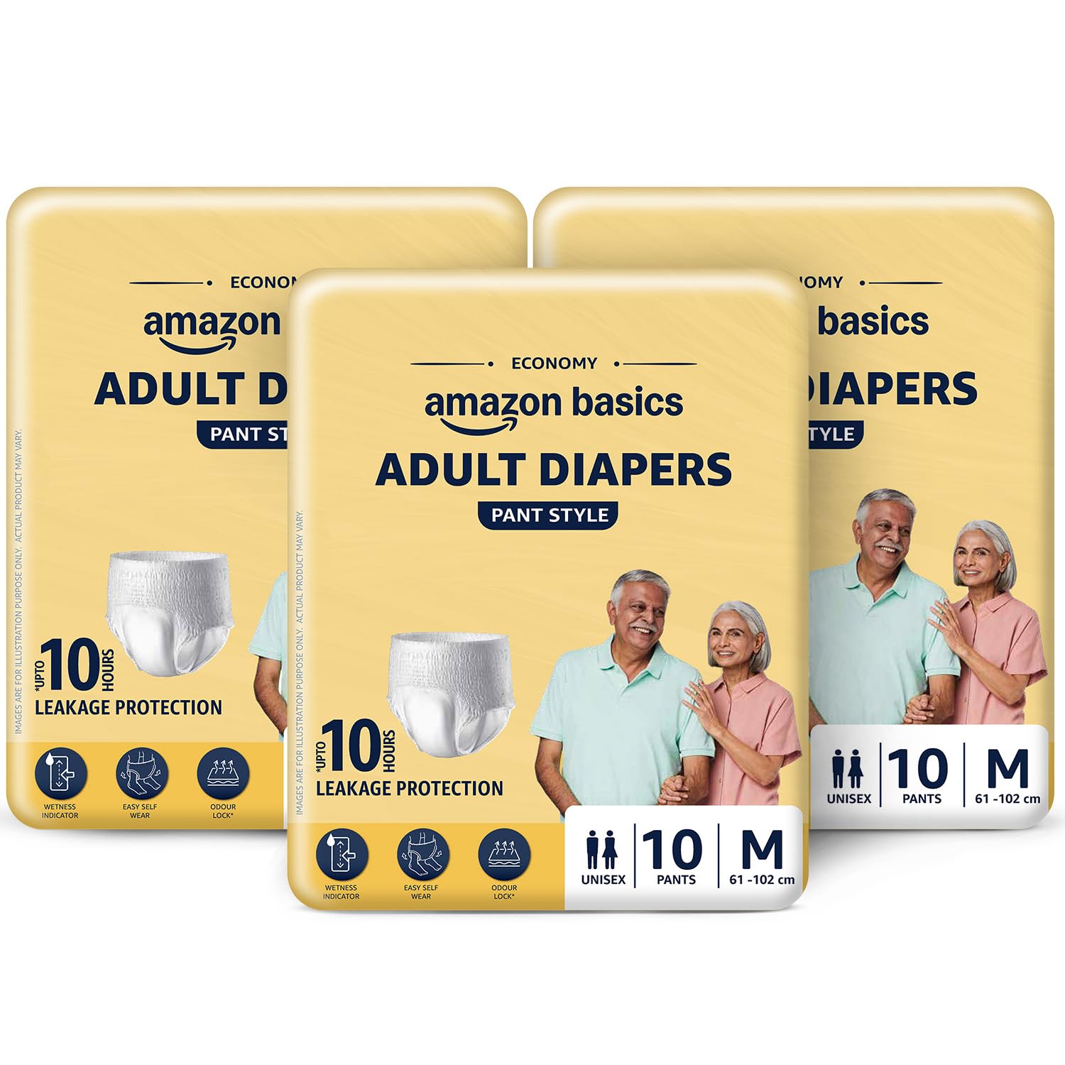 Amazon Basics Economy Adult Diapers Pant Style | Medium Size | 30 Count-image-2
