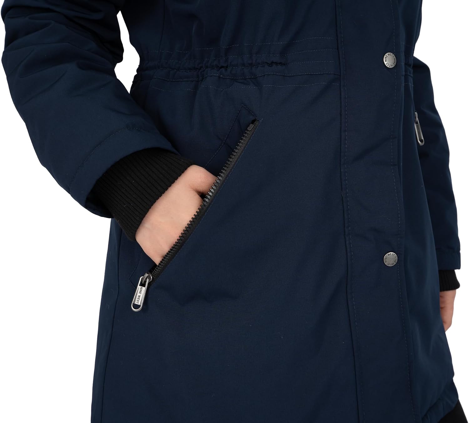 Nine West Women's Cold Weather Parka With Zip Off Hood