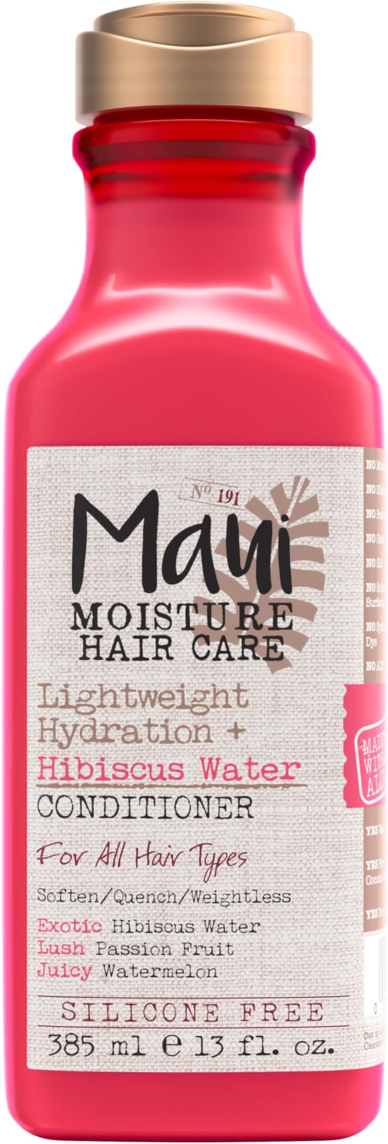 Maui Moisture Lightweight Hydration + Hibiscus Water Conditioner, Nourishing Aloe Vera Conditioner Softens & Quenches Hair, Vegan & Silicone-Free, 13 Fl Oz