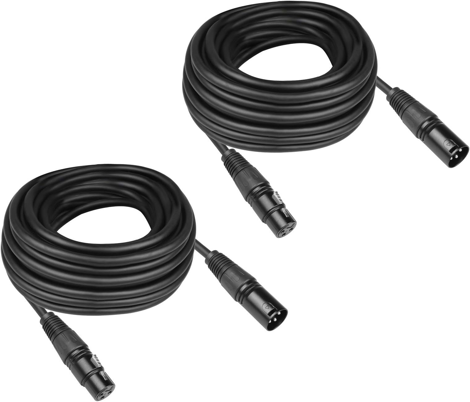 mountain ark 2 Pack 3-Pin Signal XLR DMX Stage Light Cable Wire 50ft/15m for Spotlight Par Light Moving Head Light