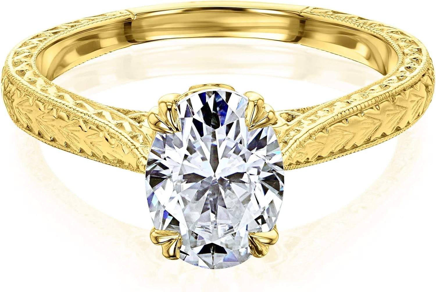 Kobelli 1.5ct Oval Moissanite Antique Style Engagement Ring