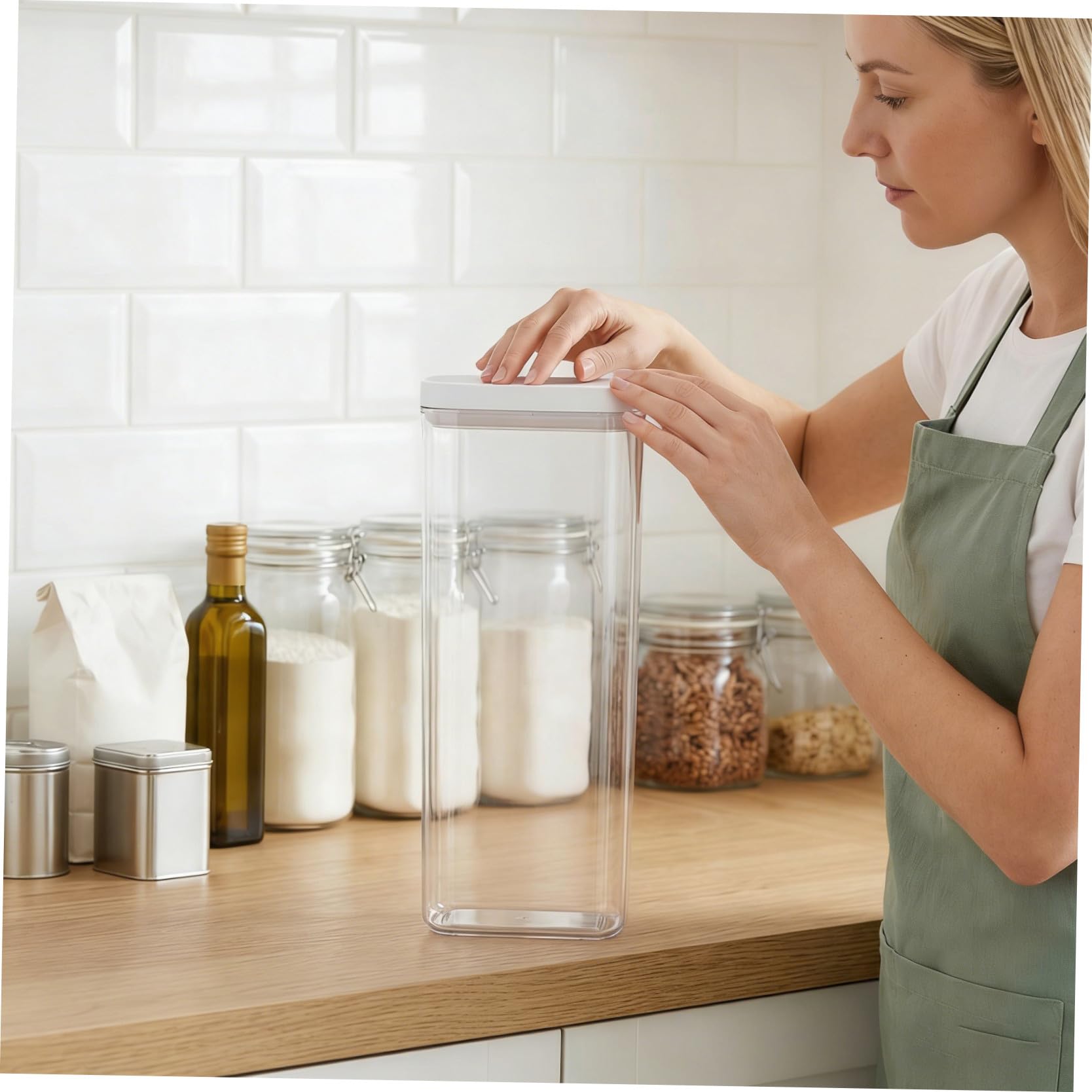 Cabilock 3piezas Contenedor De Pasta Hermético Para Almacenaje De Alimentos Organizador De Cocina Para Espaguetis Cereal Frijoles