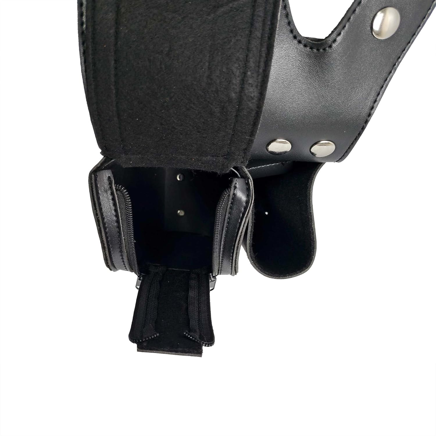 Motorcycle PU Leather Rivet Mini Saddlebag with Water Bottle Holder, Saddlebag Guard Bags with Rivet for Harley Touring Road King, Electra Glide, Street Glide 1993-2024