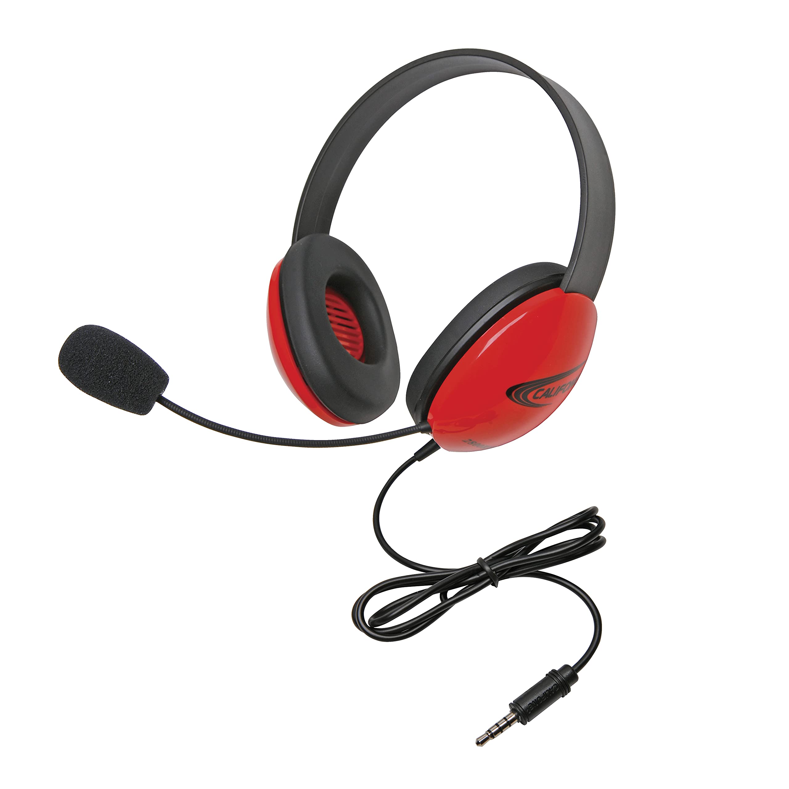Califone Listening First Stereo Headset, Red (2800-RDT)