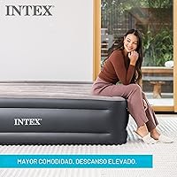 Vista 5 de Intex 64131ED Dura-Beam Plus Deluxe con Almohada: Fiber-Tech - Tamaño individual - Bomba eléctrica incorporada - Altura de la cama de 16.5 pulgadas