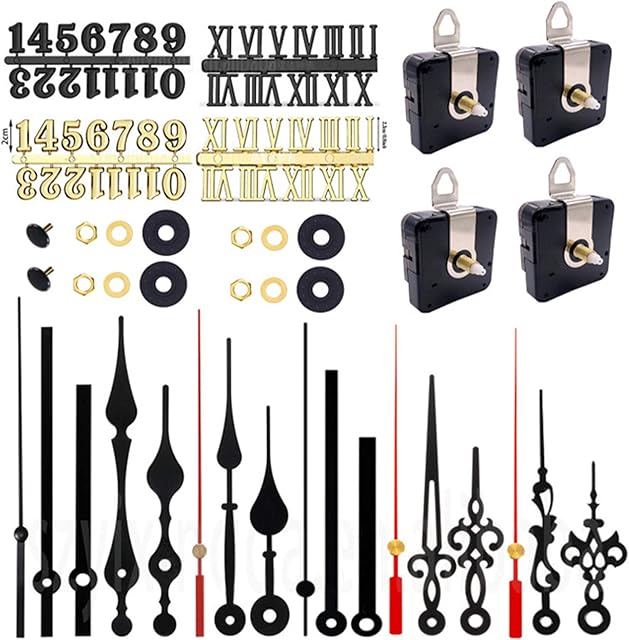 Silent Quartz Clock Movement Kits Long and Short Shaft Clock Mechanism Battery Powered 4 Kinds of Shaft Clock DIY Repair Parts Wall Clock Mechanism Parts Motor Replacement