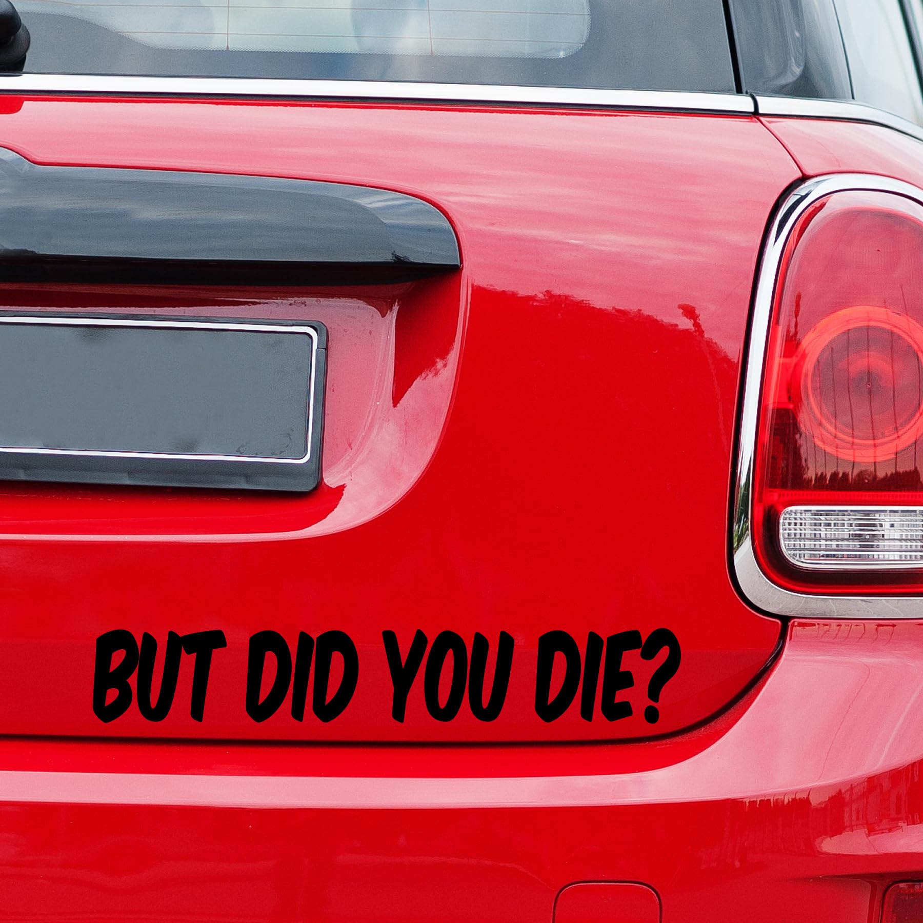 Cus2mize - But Did You Die Funny Car Vinyl Decal Window Bumper Sticker Humor Rude, (8 Inch Wide) Waterproof. CR12 (Black)