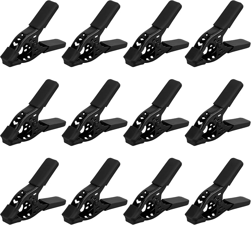 12-Piece Woodworking Spring Clamps - 4-inch Heavy Duty Tarp Clamps for Pool Cover & Backdrop