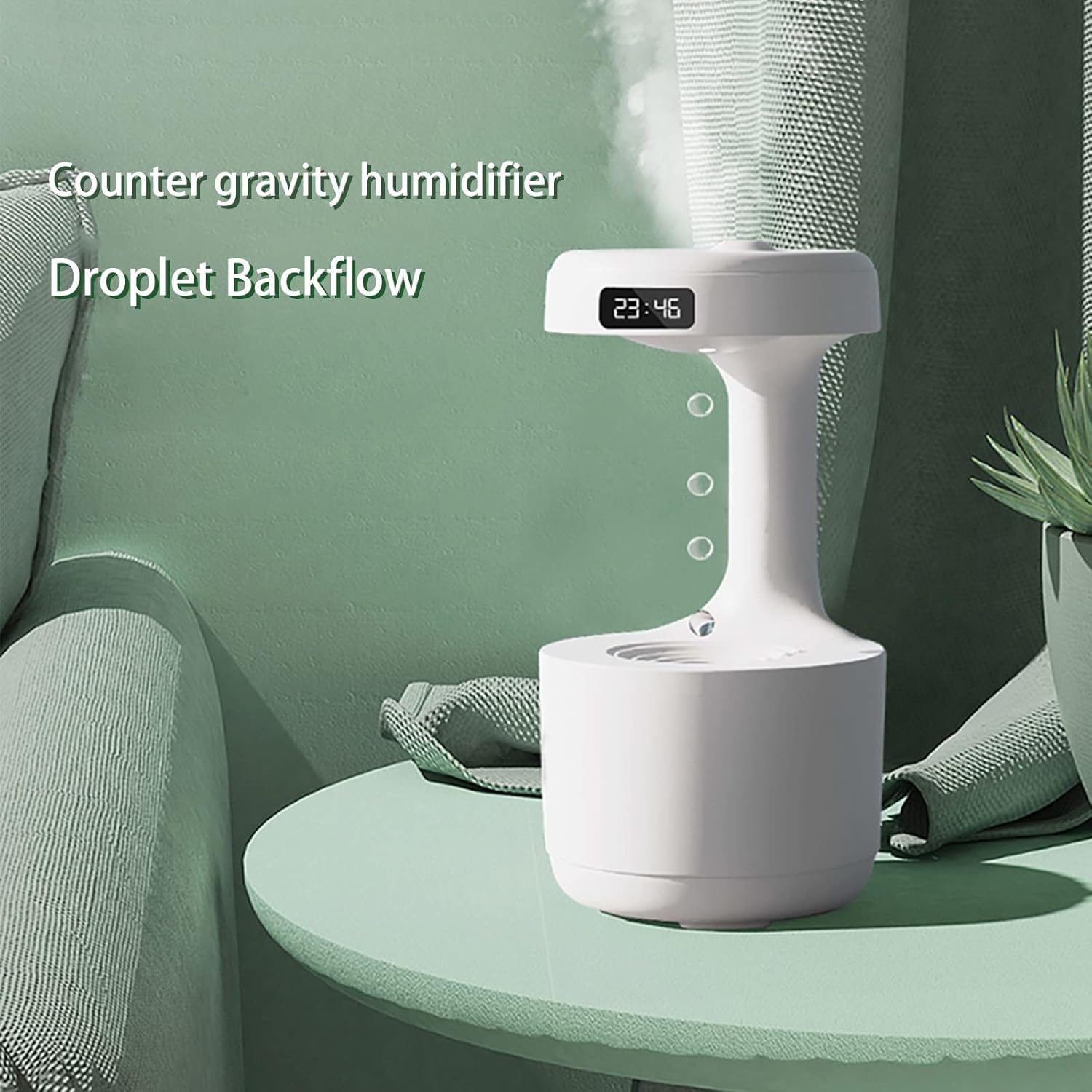 Cool Mist Humidifier - 800ml Anti-gravity Water Droplet Humidifier Bedroom Office Desktop Fog Visible USB Humidifier