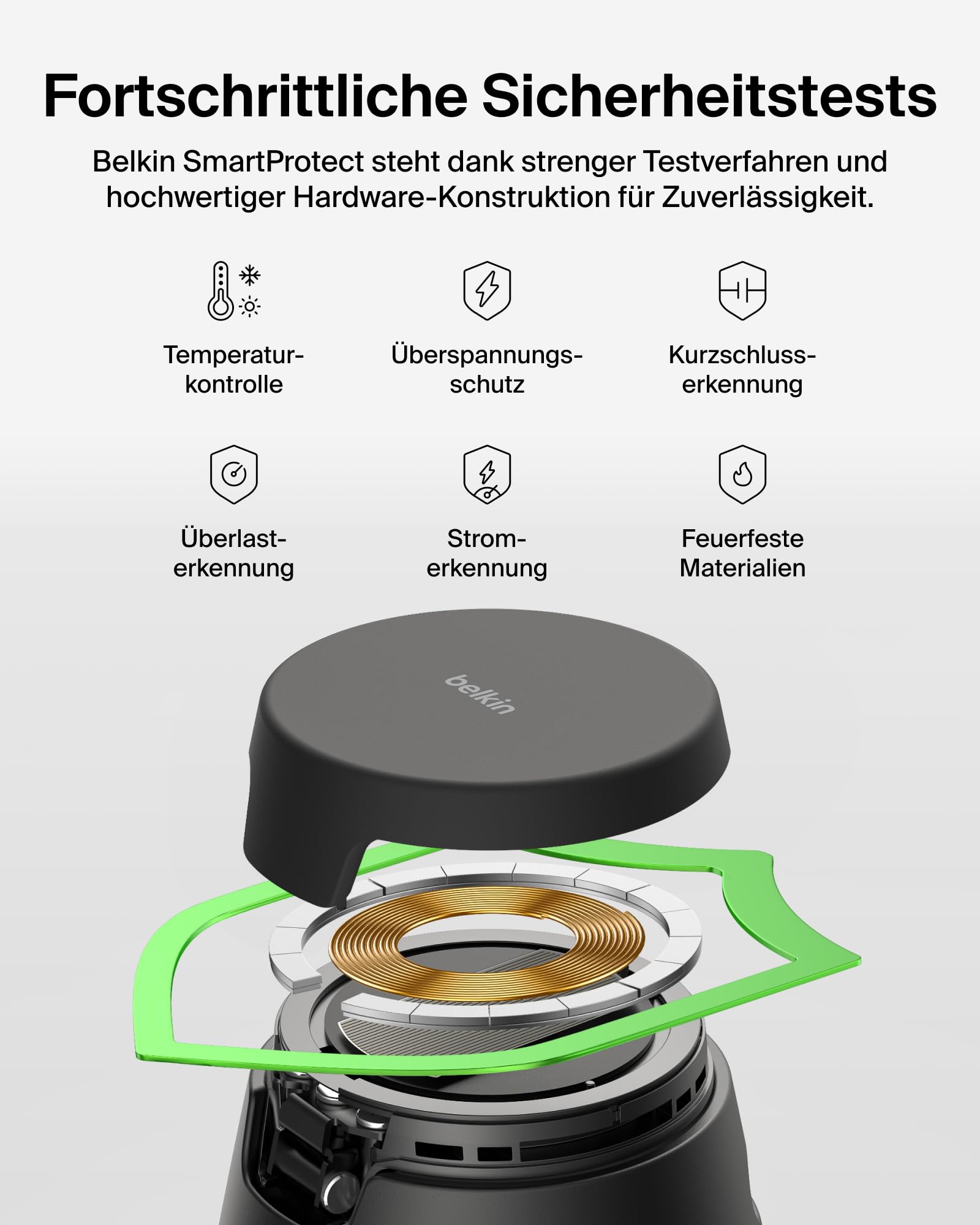 Belkin UltraCharge 3-in-1 Induktive Ladestation mit Qi2, 25W – Schwarz | Qi2.2-zertifiziert, Kabelloses Ladegerät mit USB-C-Port, Wireless Charger für iPhone, Galaxy, Kopfhörer; mit 45W Netzteil