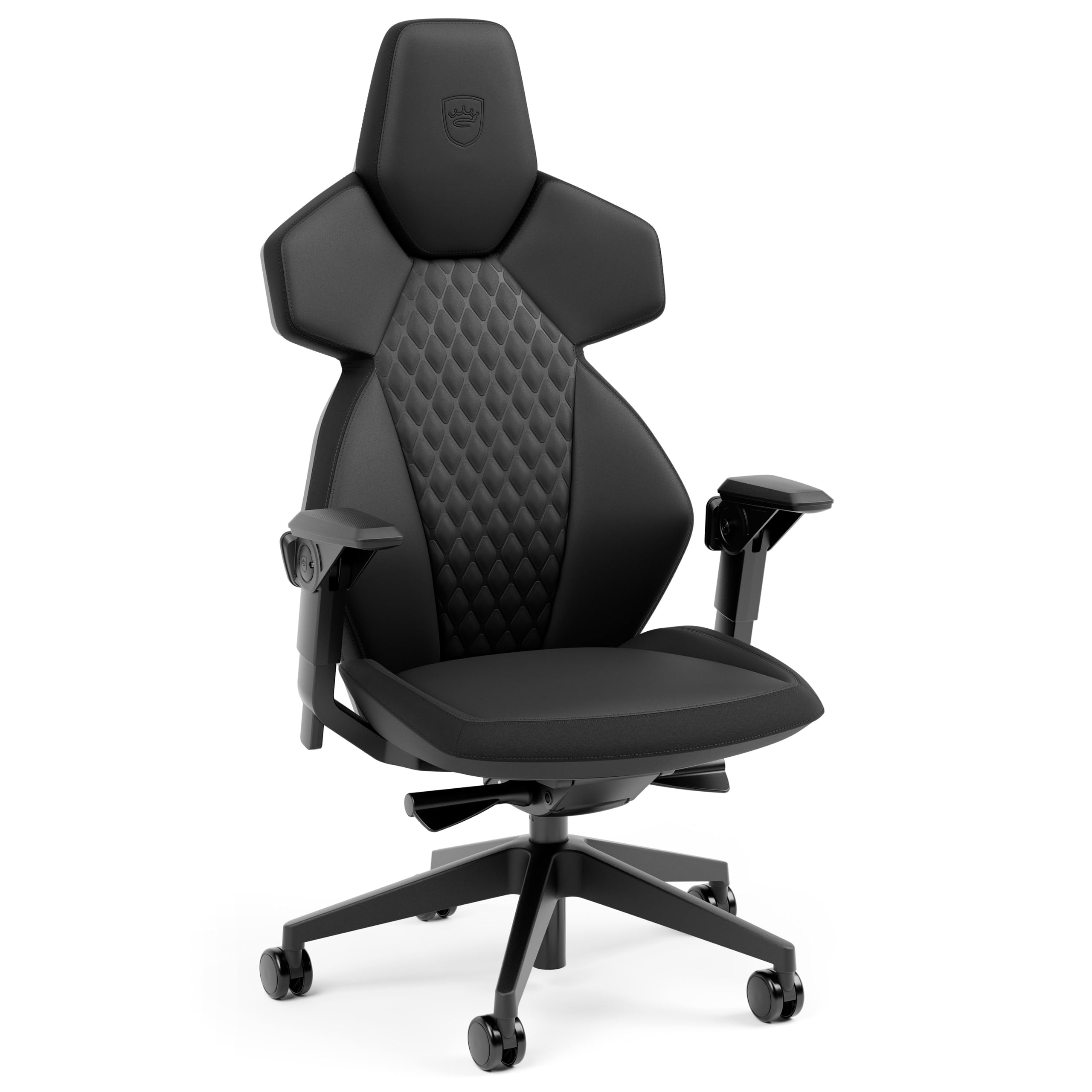 noblechairs Dawn Gaming Chair-Black - Ergonomic Desk Chair with Folding Armrests, Synchronous Mechanism, Faux Leather Cover, Lumbar Support, Universal