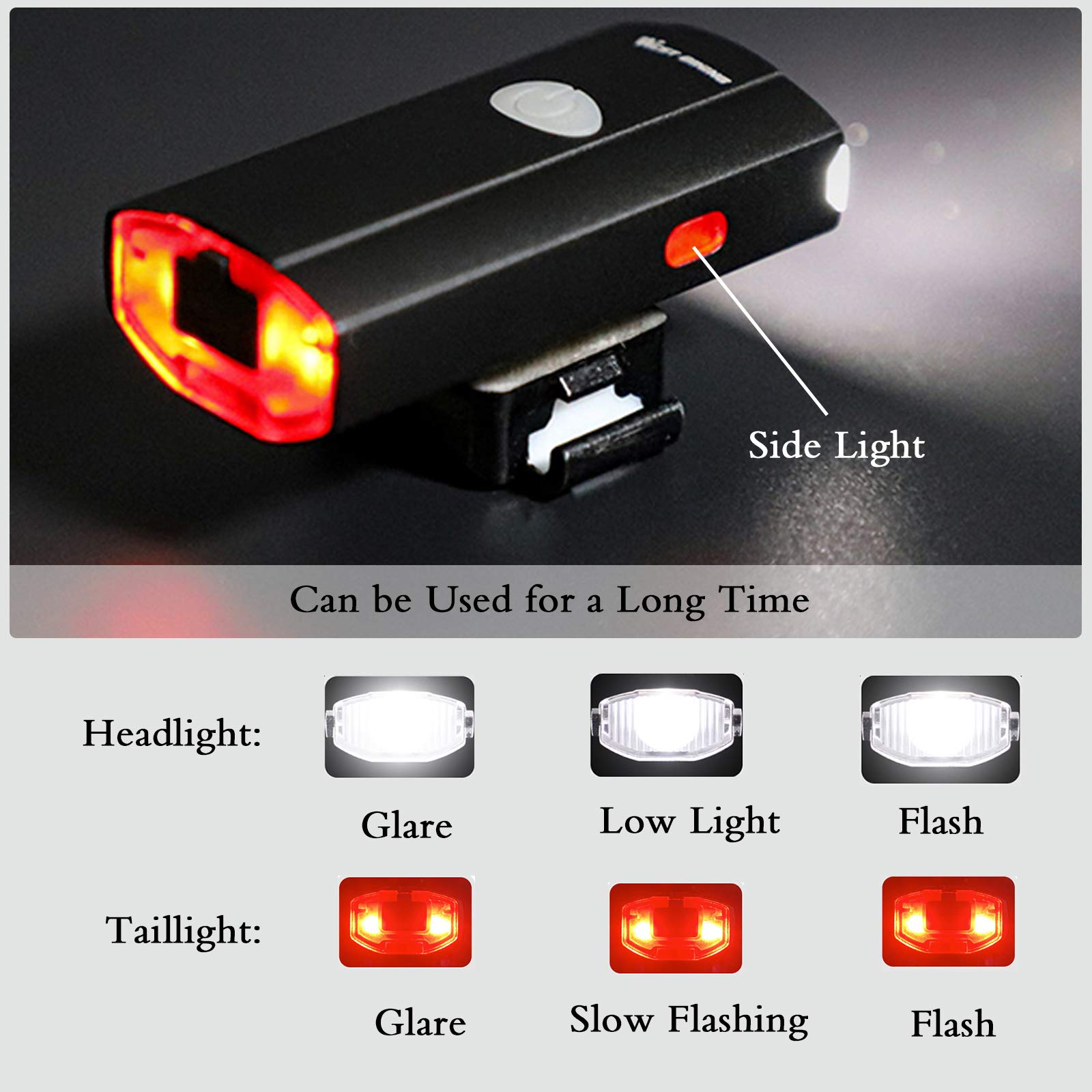 Luce Per Casco Bici Zeroall - Doppia Luce Anteriore/Posteriore Con LED Laterali, Ricaricabile USB, Impermeabile IP66 - Foto 2