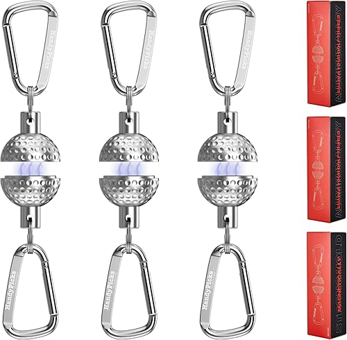 Handy Picks Clip magnético para toalla de golf, diseño único de mini pelota de golf de metal, imán de fuerza industrial extraíble para un agarre