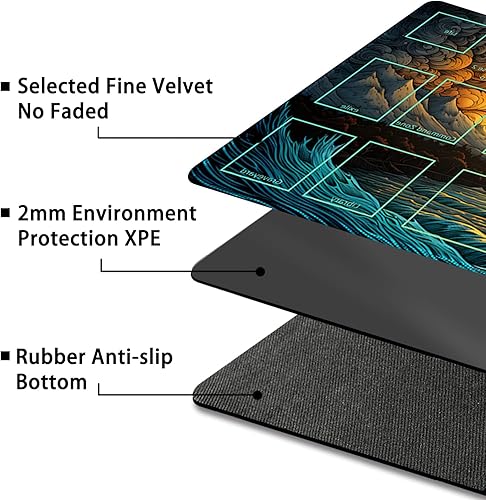 Miniatura 109 de MTG Playmat, Free Storage Bags, 24 x 14 Inches, TCG & Board Game Mat with Zones