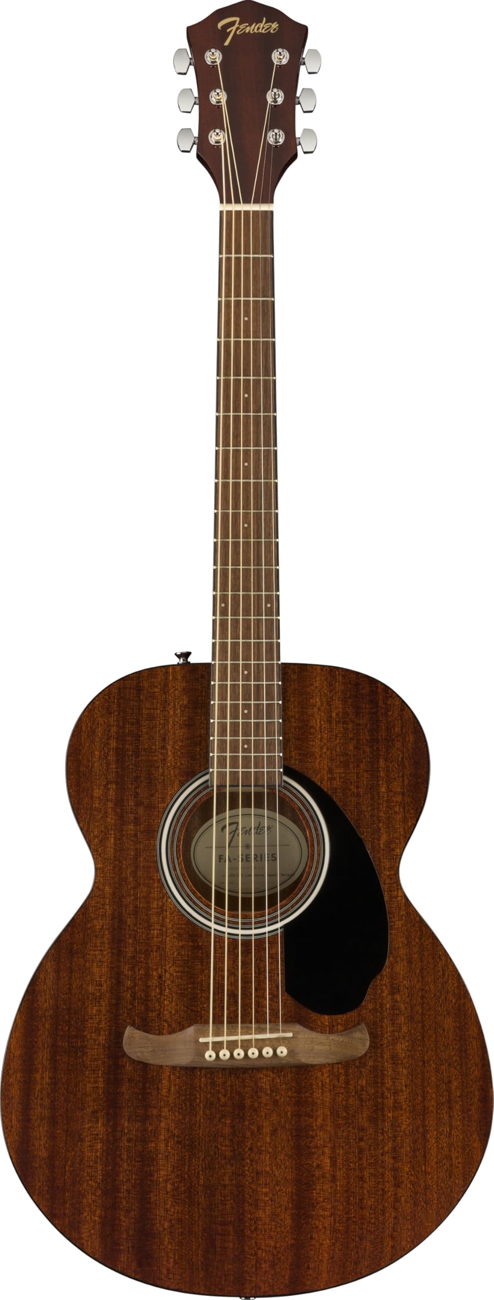 Fender FA-135 Konzert Akustikgitarre, Ganzmahagoni-Korpus, Walnuss-Griffbrett, Nato-Hals, Modernes 3+3 Kopfplatten-Design, Viking-Steg, Natur