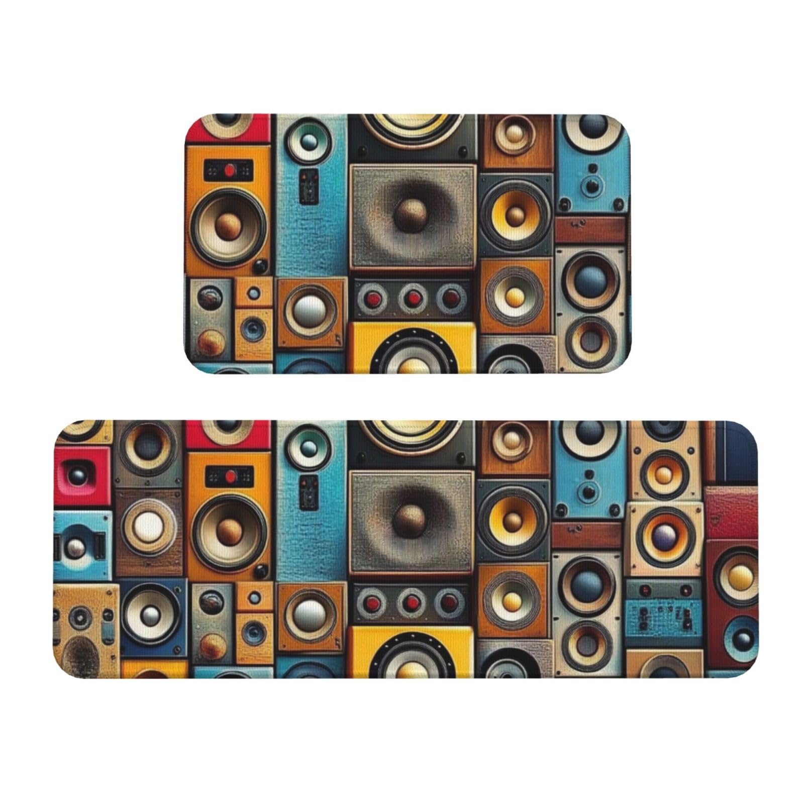 Juego de 2 alfombrillas de pie decorativas, tapetes acolchados de cocina con estilo vintage