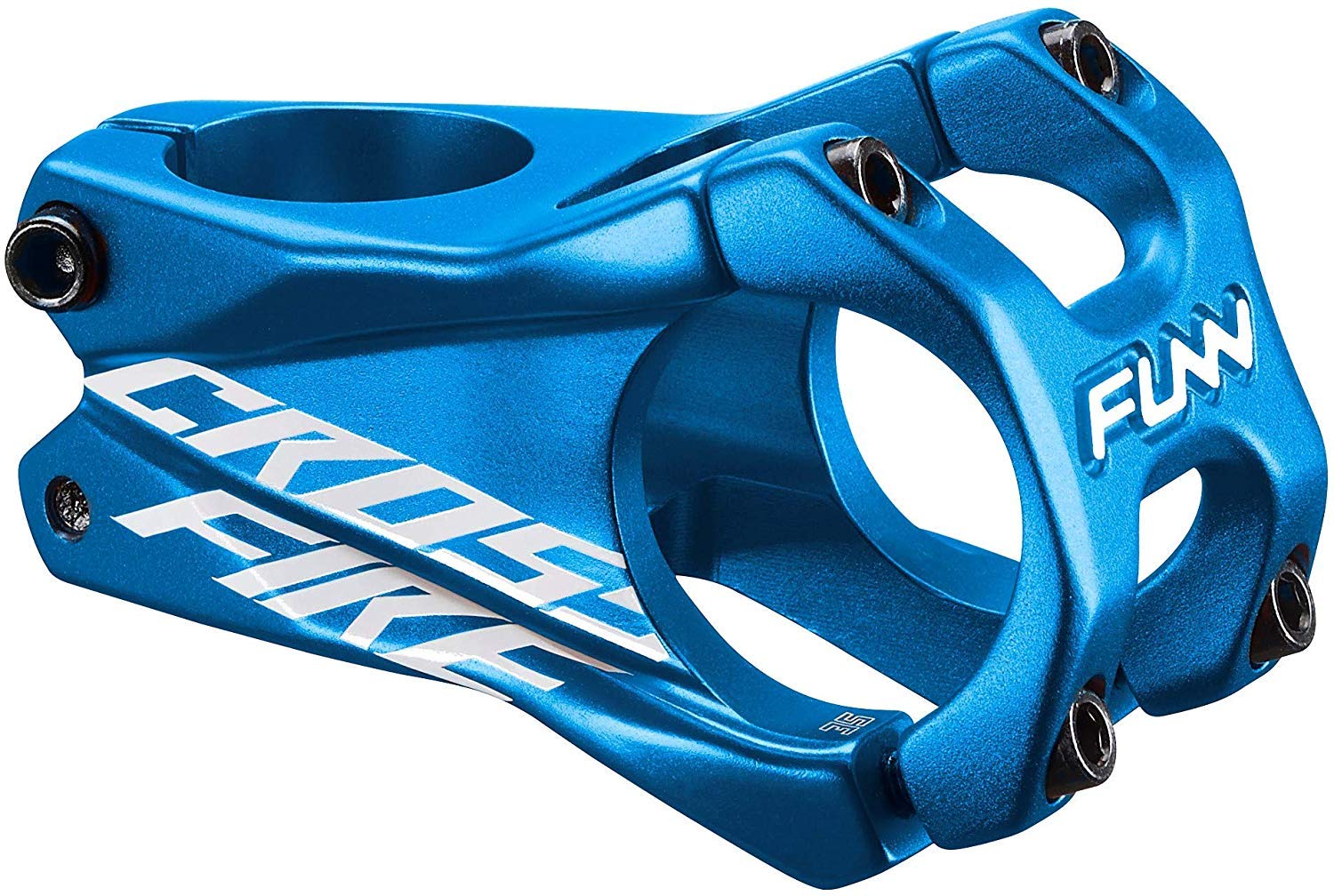 FUNN CrossFire MTB Stem with 35mm Handlebar Clamp - Durable and Lightweight Alloy Bike Stem for Mountain Bike and BMX Bike, 50mm Length (Blue)