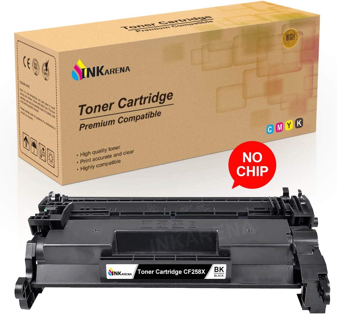 Inkarena Compatible Toner Cartridge Replacement for HP 58X CF258X 58A CF258A use for HP Laserjet Pro M404n M404dn M404dw, MFP M428fdw M428fdn M428dw M304 Printer (Black, 1 Pack, Without chip)