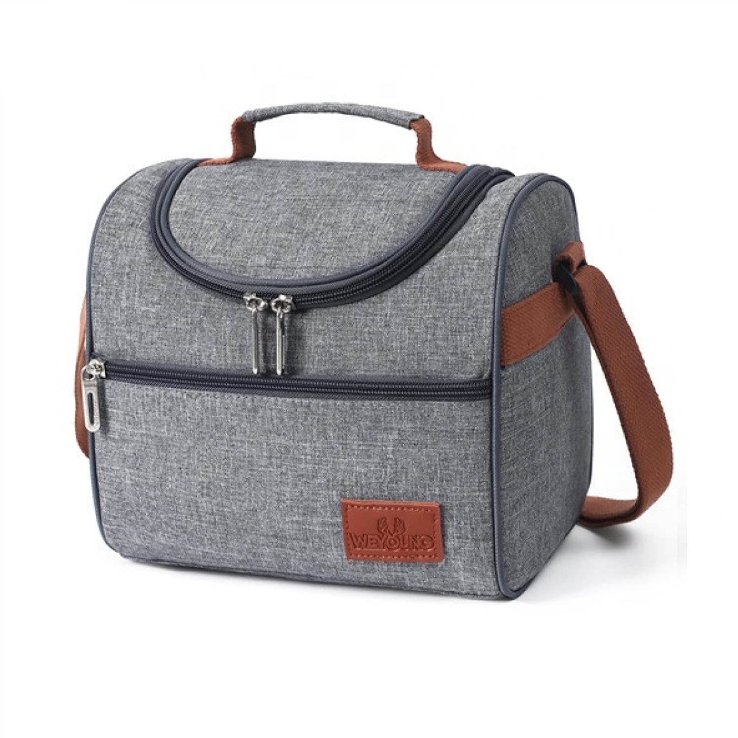 Aqua CommerceMen's and Women's Portable Cooler Thermal Insulated Lunch Box Tote Shoulder Bag with Adjustable Strap