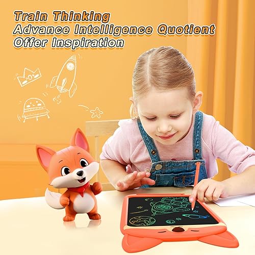 Miniatura 2 de CHAFEGY Tableta de escritura LCD de 10 pulgadas para niños pequeños, almohadilla de dibujo electrónica, diseño de búho león, zorro, conejo, regalo