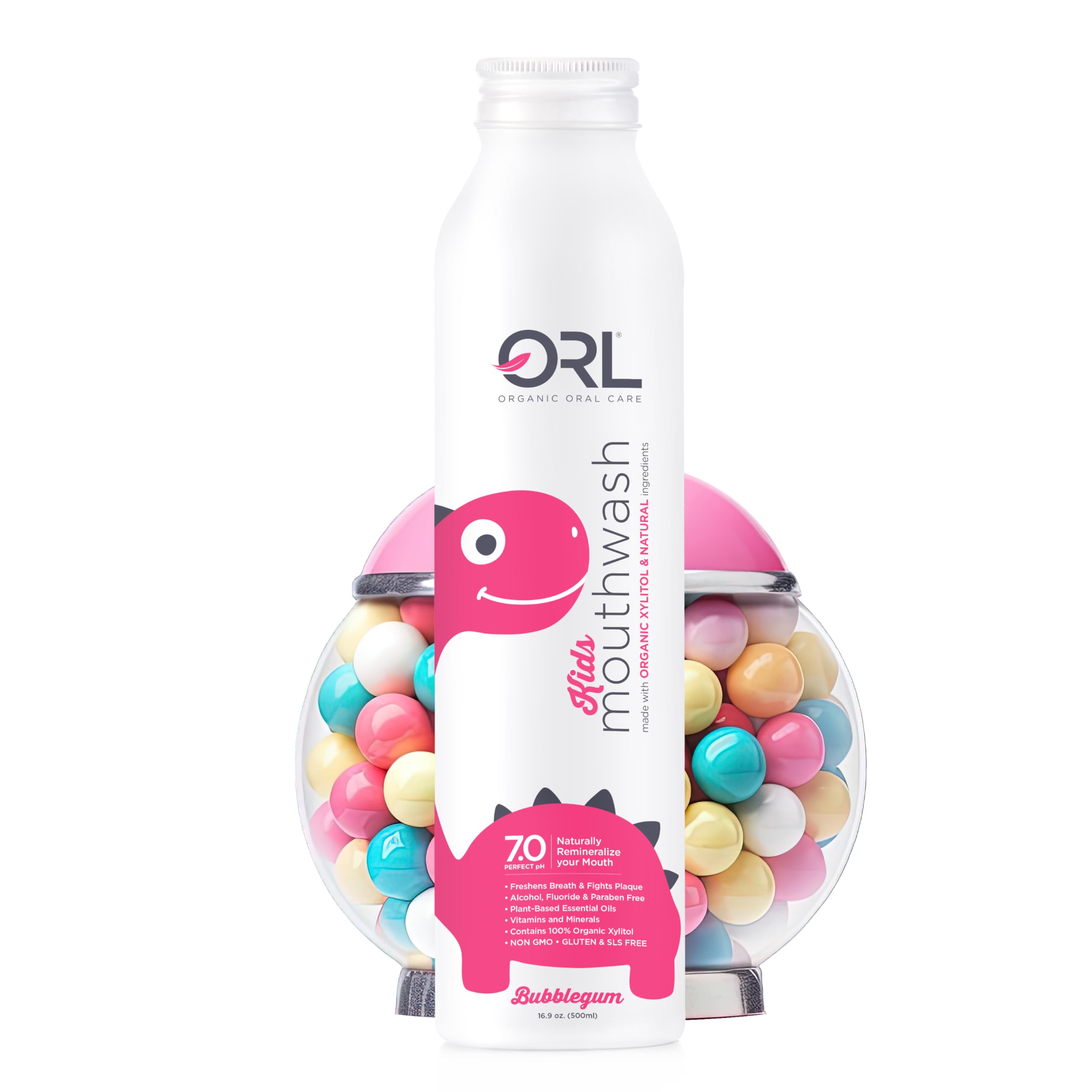 ORL Kids Natural & Organic Mouthwash Uniquely Formulated to Clean Your Mouth, Whiten Your Teeth Strengthen Tooth Enamel. Fluoride and Alcohol Free.