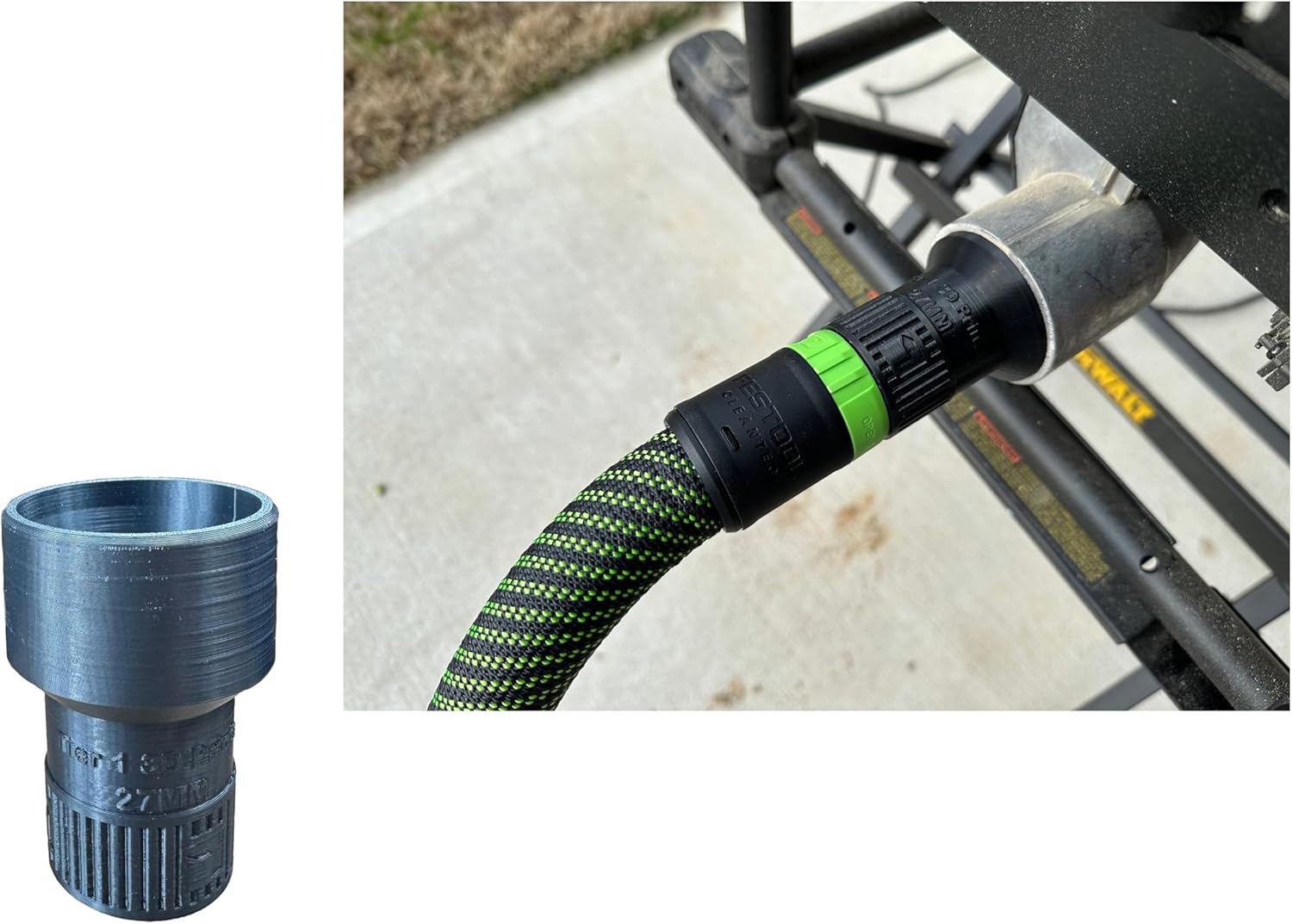 Dust Adapter for Dewalt Table Saw Compatible with Festool 27mm hose