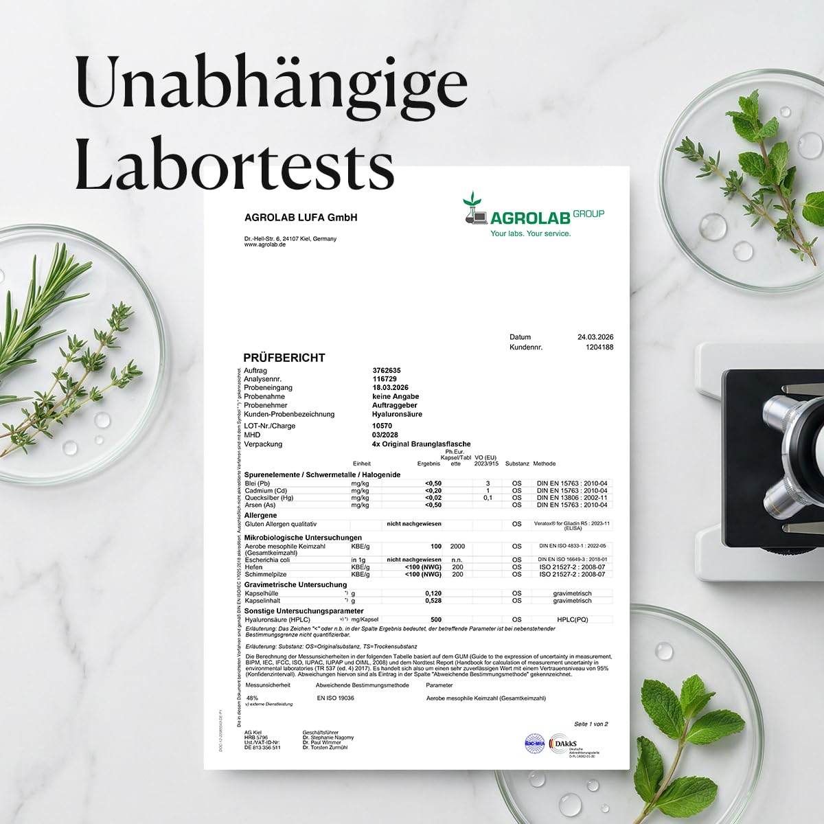 DAILY NATURE® Premium Hyaluronsäure I 60 Kapseln hochdosiert I 500 mg Natrium Hyaluronat pro Kapsel I 1.100 kDa I vegan & ohne unerwünschte Zusätze I gluten- & laktosefrei I hochwertige Inhaltsstoffe