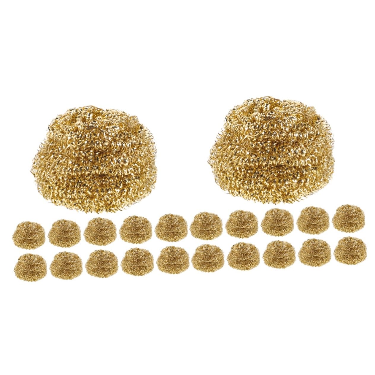SOLUSTRE 2sets Brass Tip Cleaner Tips Soldering Tip Cleaner Cleaning Ball Tip Cleaner Balls Cleaner Cleaners for Cleaning Removal Cleaner for Irons Golden Copper 10pcs*2