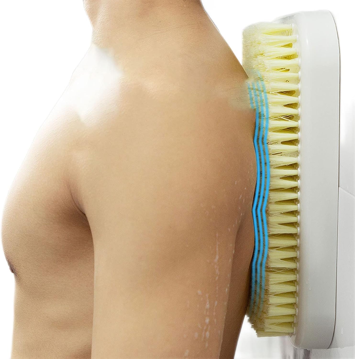 Depurador de espalda de pared, limpiador de espalda para ducha, cepillo de baño de barro para fregar la espalda colgada en la pared, exfoliante y mejora la salud de la piel, adecuado para hombres y