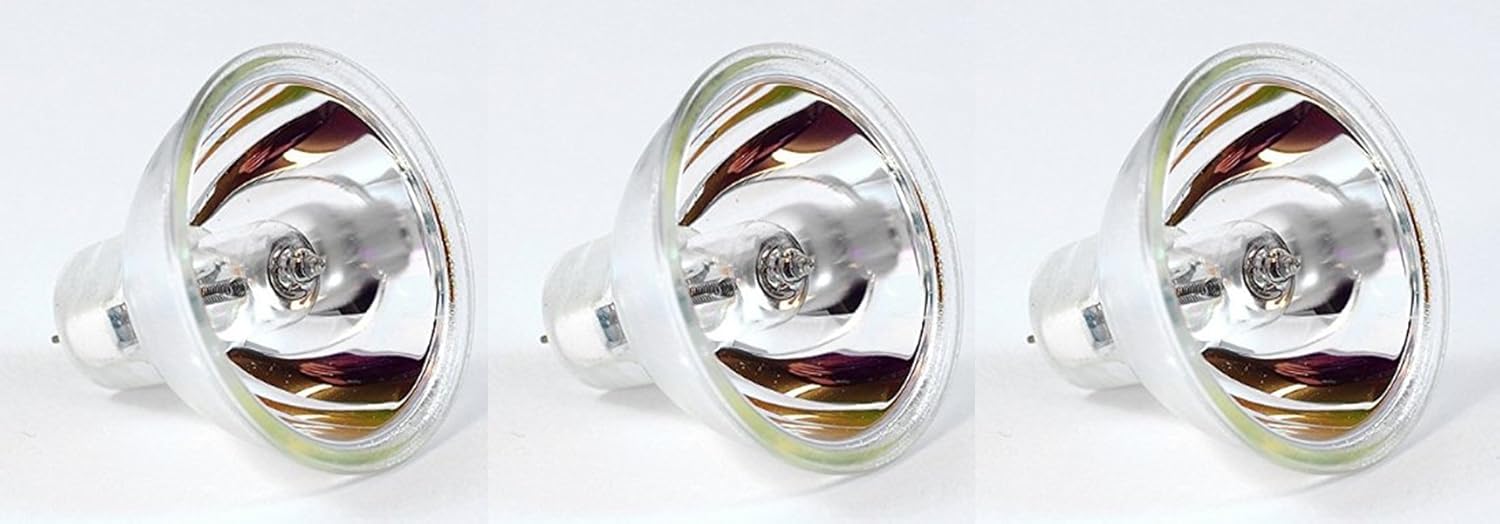 Eiko EKE Halogen Dichroic Reflector Bulb (Pack of 3), 21 Volts, 150 Watts, CC-6 Filament, 1.75"/44.5mm MOL, 2.00"/50.8mm MOD, 200 Rated Life, MR16 Bulb, GX5.3 Base