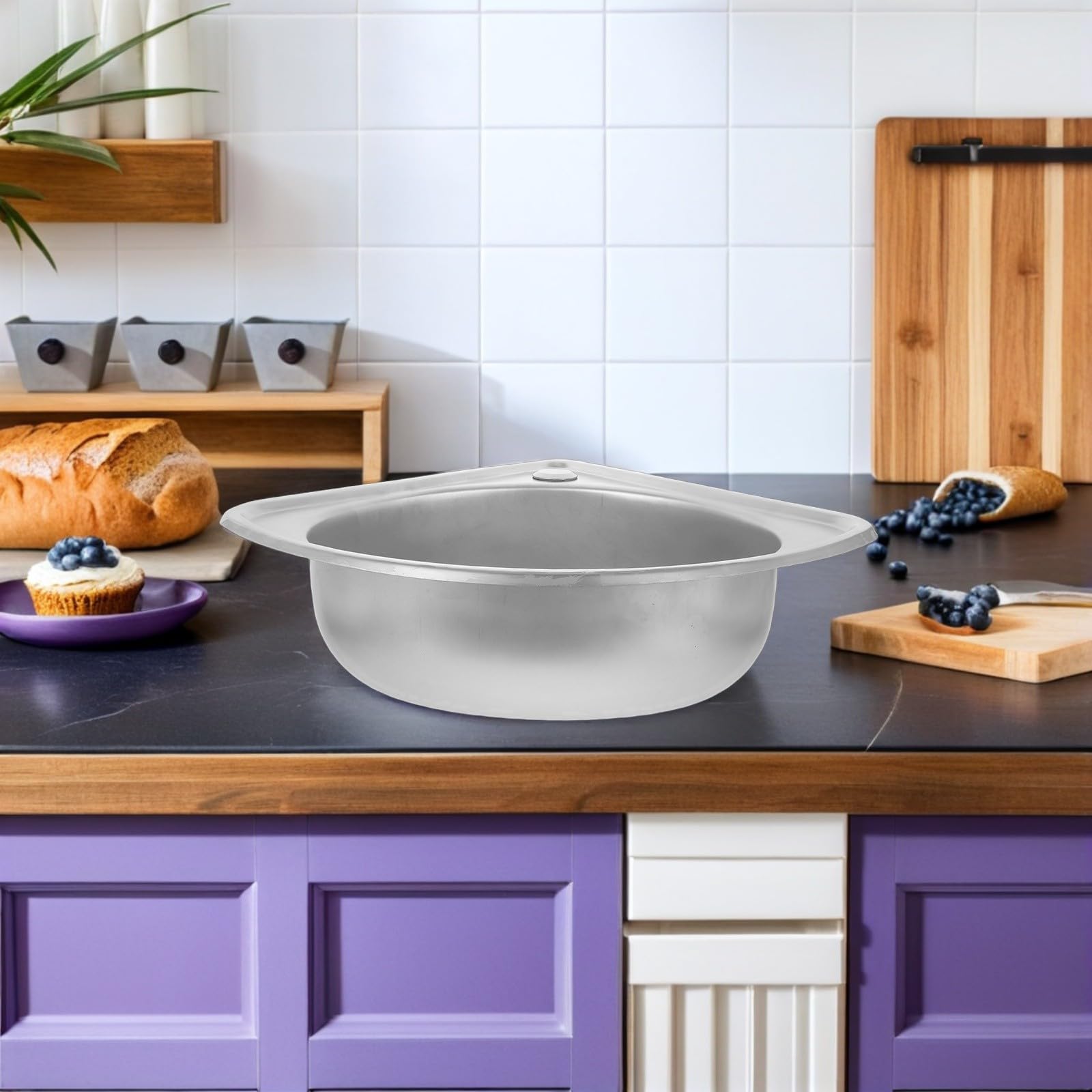 Fregadero Lavabo Sencillo Seno de Autocaravana Pequeño Acero Inoxidable para Varios estilos Diseño Multifuncional Material Resistente y para Cocinas Pequeñas y Motorhomes