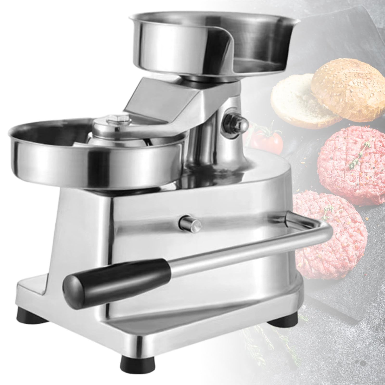 GwlThixion Commercial Burger Patty Maker, Heavy Duty Hamburger Press, 3 in 1 Hamburger Press with Patty Papers for Beef, Pork, Chicken - Ideal for Restaurants and Catering Model130