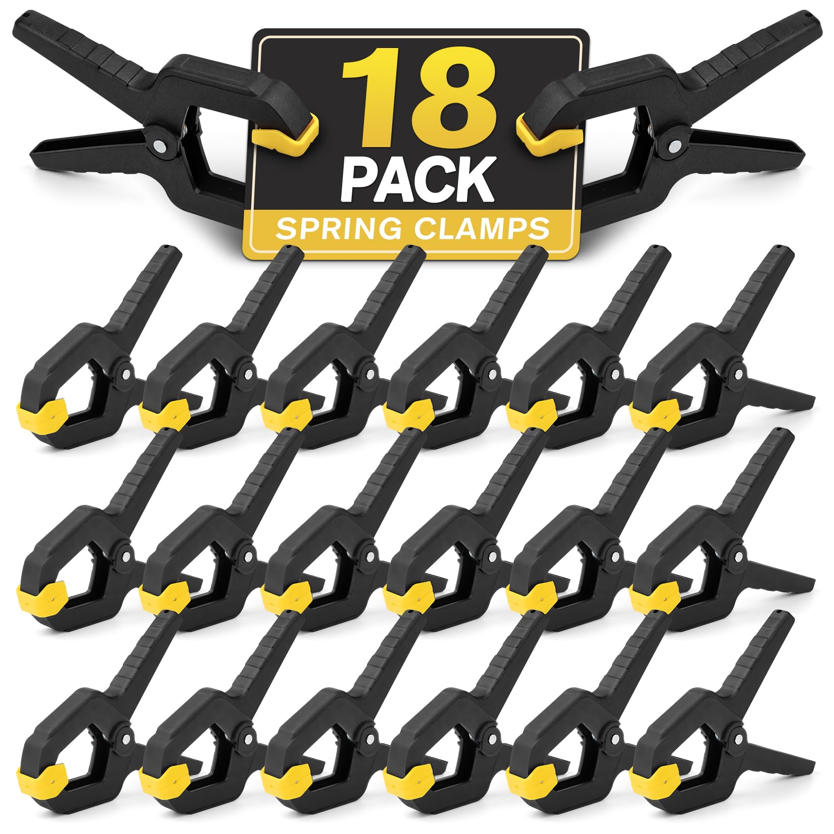 Spring Clamp, 18 Pack Plastic Balloon Clips, Heavy Duty Clamps for Backdrop