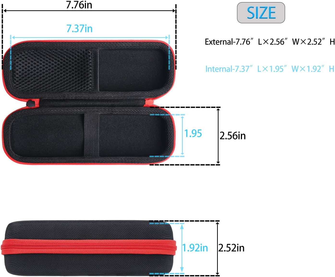 Hard Case Compatible with SKIL Rechargeable 4V Cordless Screwdriver(Black&Red)