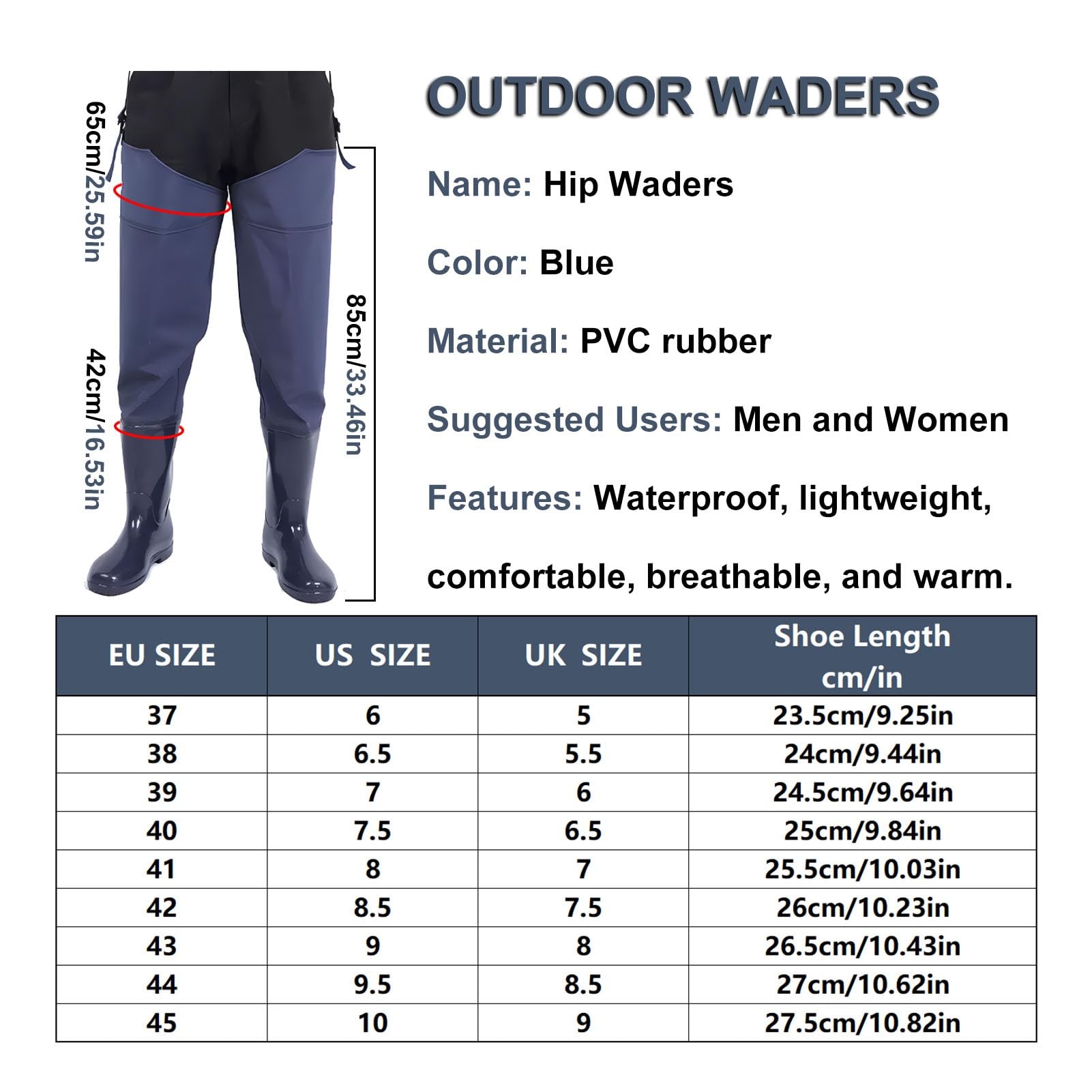 Waders hip Trampolieri da Uomo, Comodi Stivali Alla Moda, Semplici da Indossare E da Togliere, Per Laghetti da Pesca All'aperto