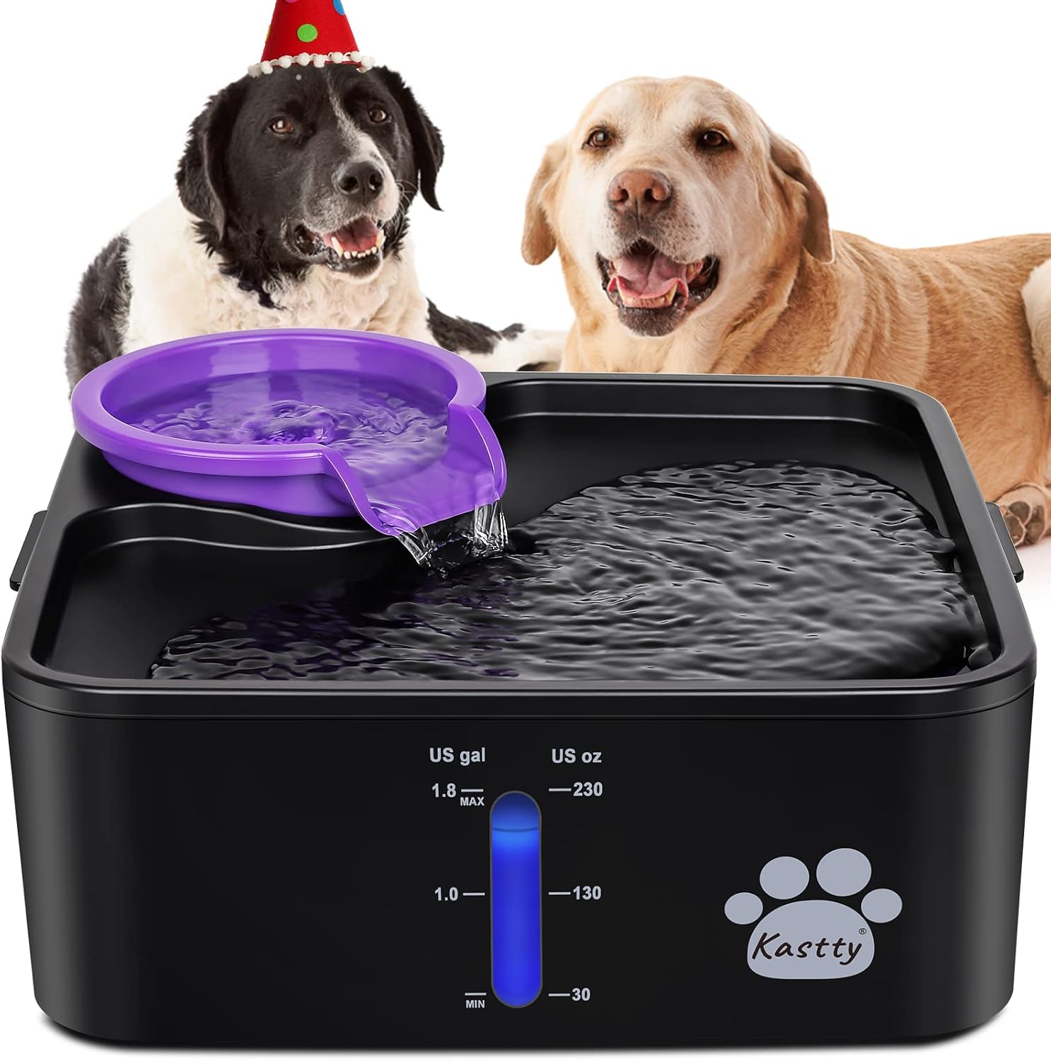 Kastty 2 Gallon Dog Water Fountain Ultra Large/Wide Pet