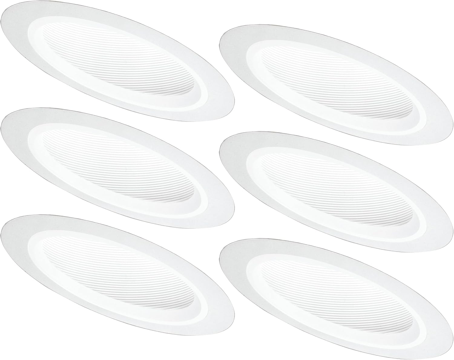 HALO 498W, 6" Trim Baffle - Slope Ceiling Trim White Trim with White Coilex Baffle