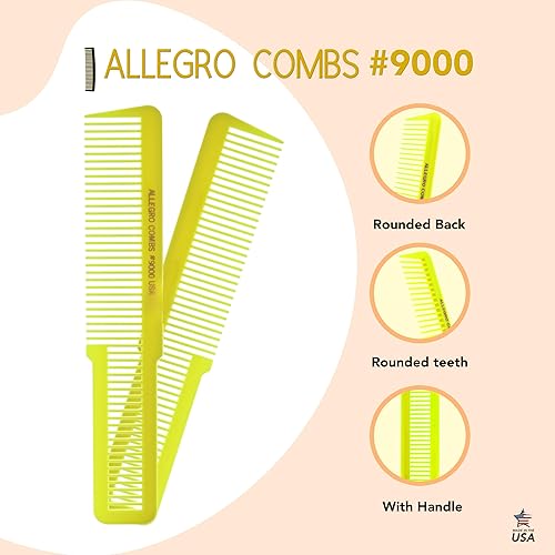 Miniatura 4 de Allegro Combs 9000 Clipper Blending Corte de dientes anchos Peine de pelo para peluqueros que se desvanecen peluqueros hombres mujeres peine de