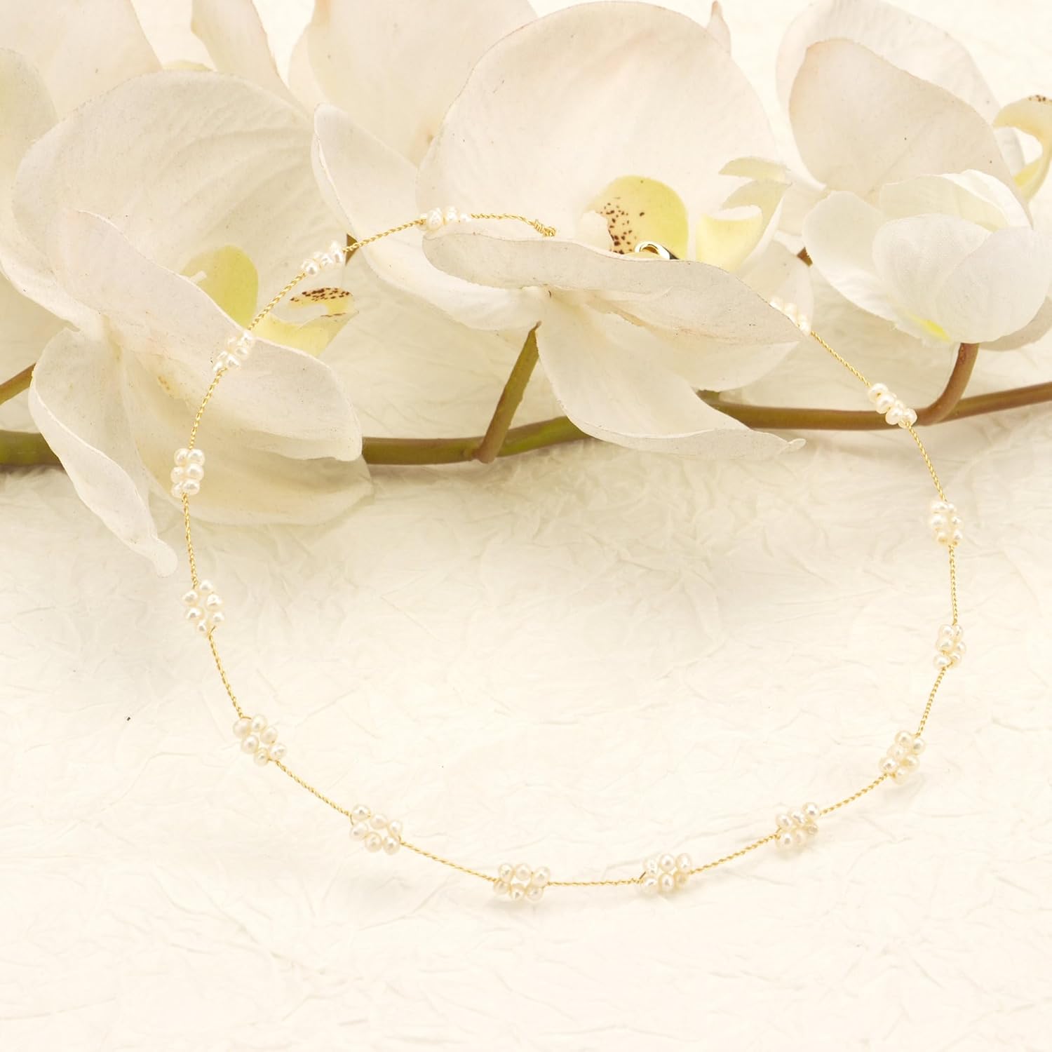 ELEXIS Gold Pearl Station Necklace Choker For Women Handmade Collar De Perlas Para Mujer Small Mini Dainty Initial Pearl Jewelry For Girls Brides Bridesmaid Gift For Mom - Image 8