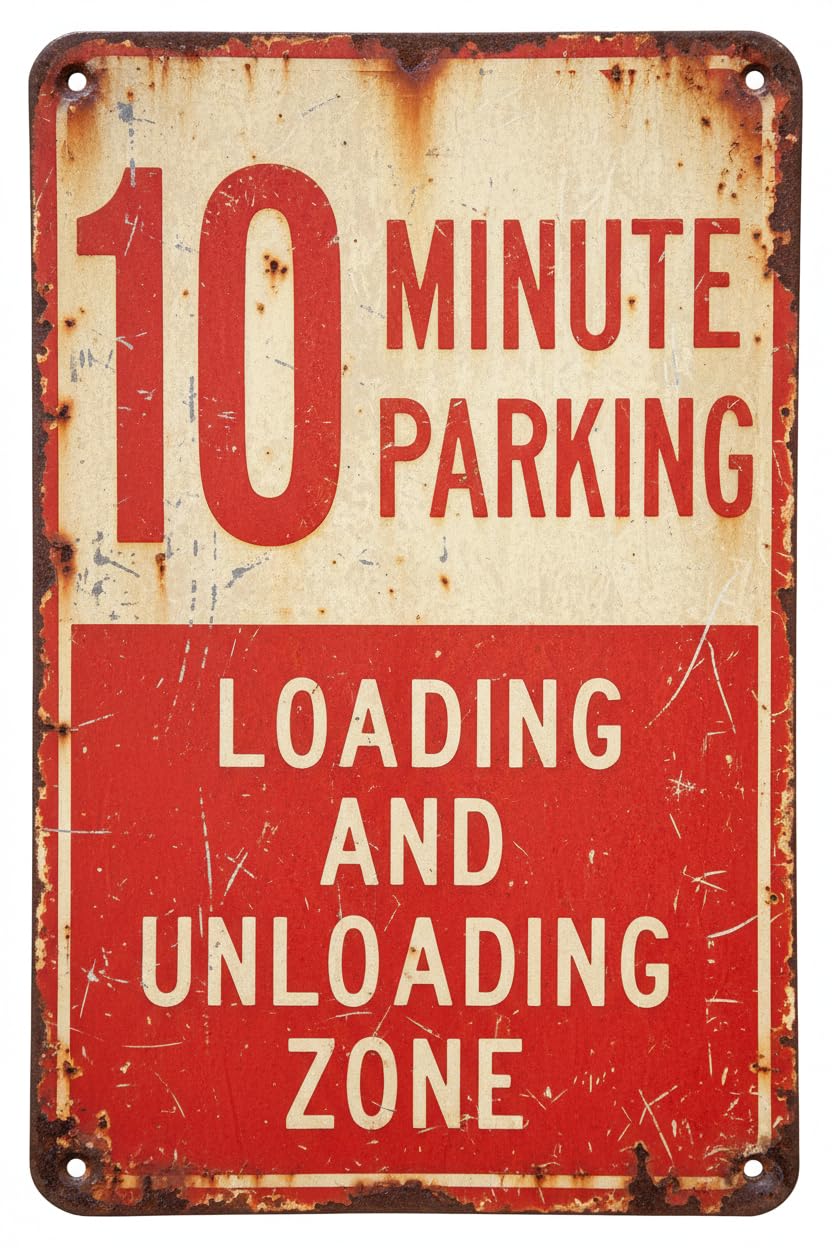 Wall Decor 10 Minute Parking Loading And Unloading Zone Sign 8x12Inch Vintage Signs Aluminum Plates Printed
