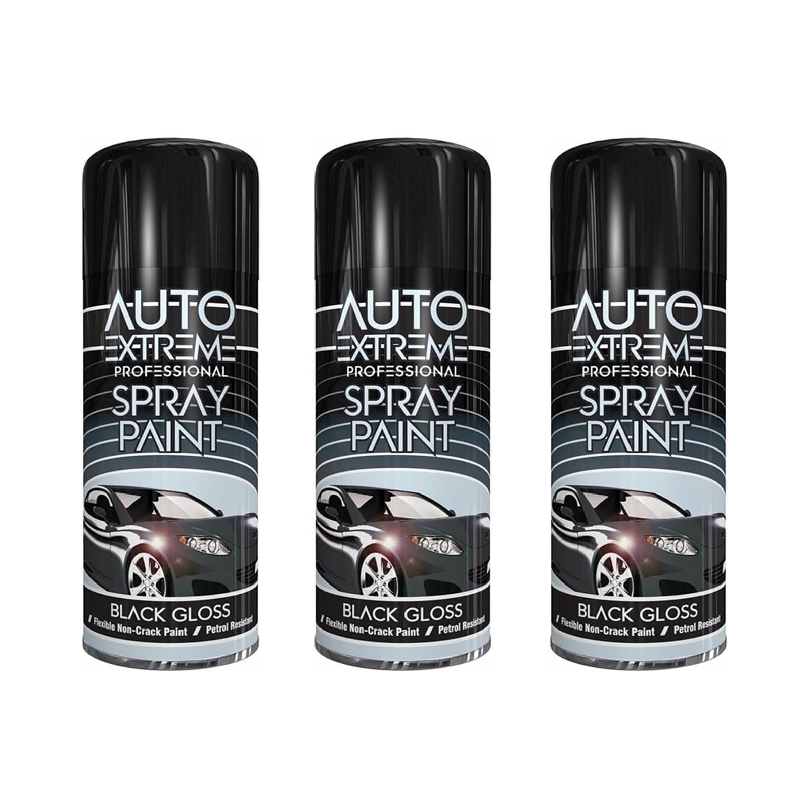 SDMAX Black Gloss Spray Paint, Durable And Gloss Finish, Fast Drying, Non-Cracking, Easy To Use, Long-Lasting, Lightweight And Portable, Multipurpose Use, 400ml (3PCS)