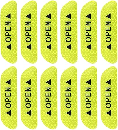 Amazon Uxcell 反射ステッカー 車用 12個 イエロー リフレクター 車 ドアオープンサイン 反射ステッカー テープ 9 5 X 2 5cm ステッカー デカール 車 バイク