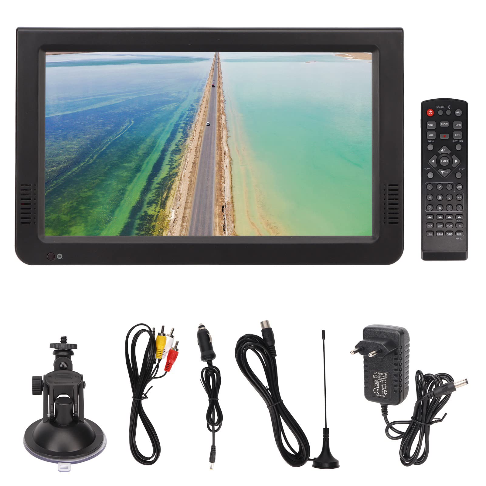 Téléviseur Portable 10 Pouces 1080p LED à Batterie Rechargeable avec Haut-parleurs USB AV