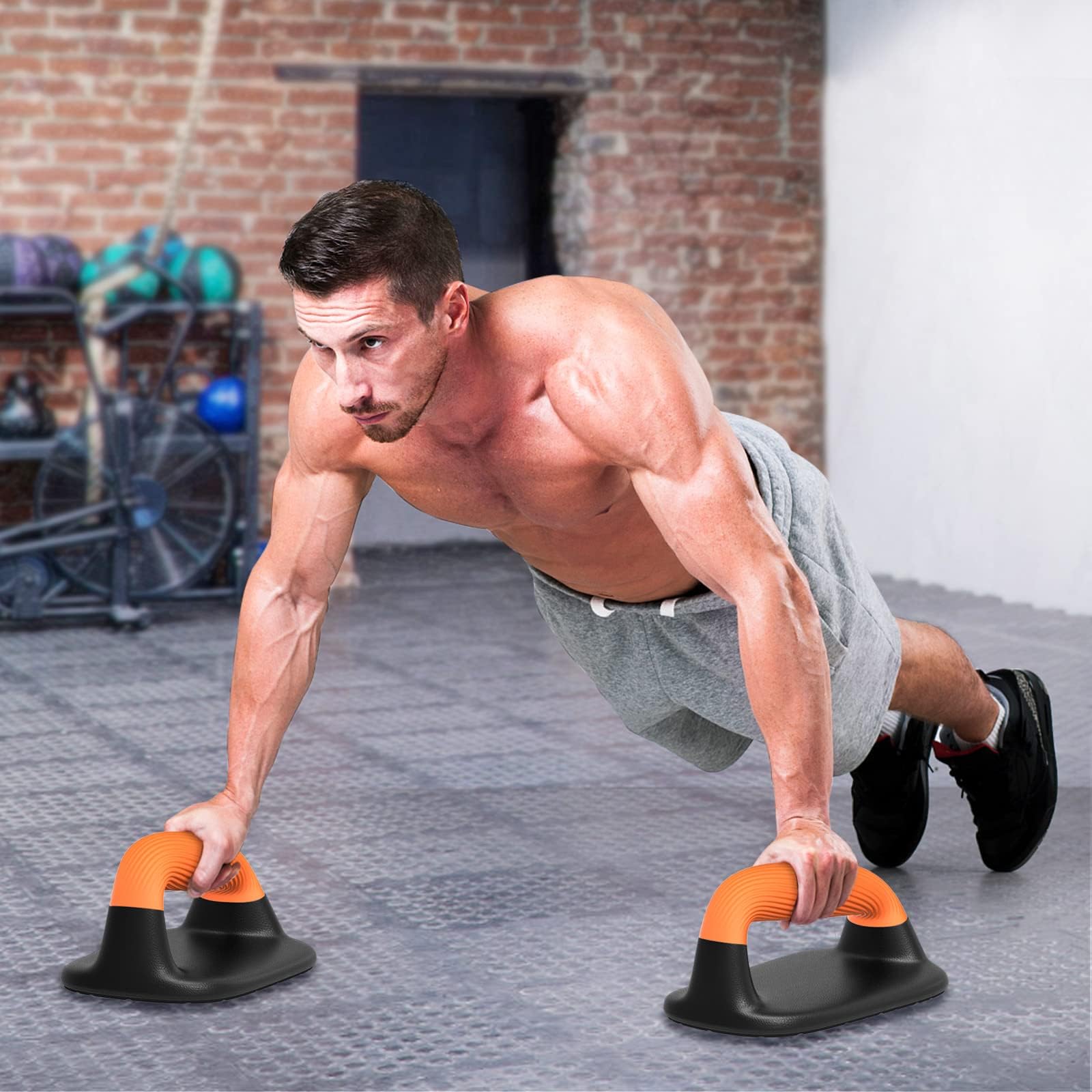 Kipika Drążki push-up, stojaki pushup, antypoślizgowe miękkie plastikowe uchwyty push-up, dolna podkładka antypoślizgowa, sprzęt do treningu siłowego, idealne do ćwiczeń na podłodze