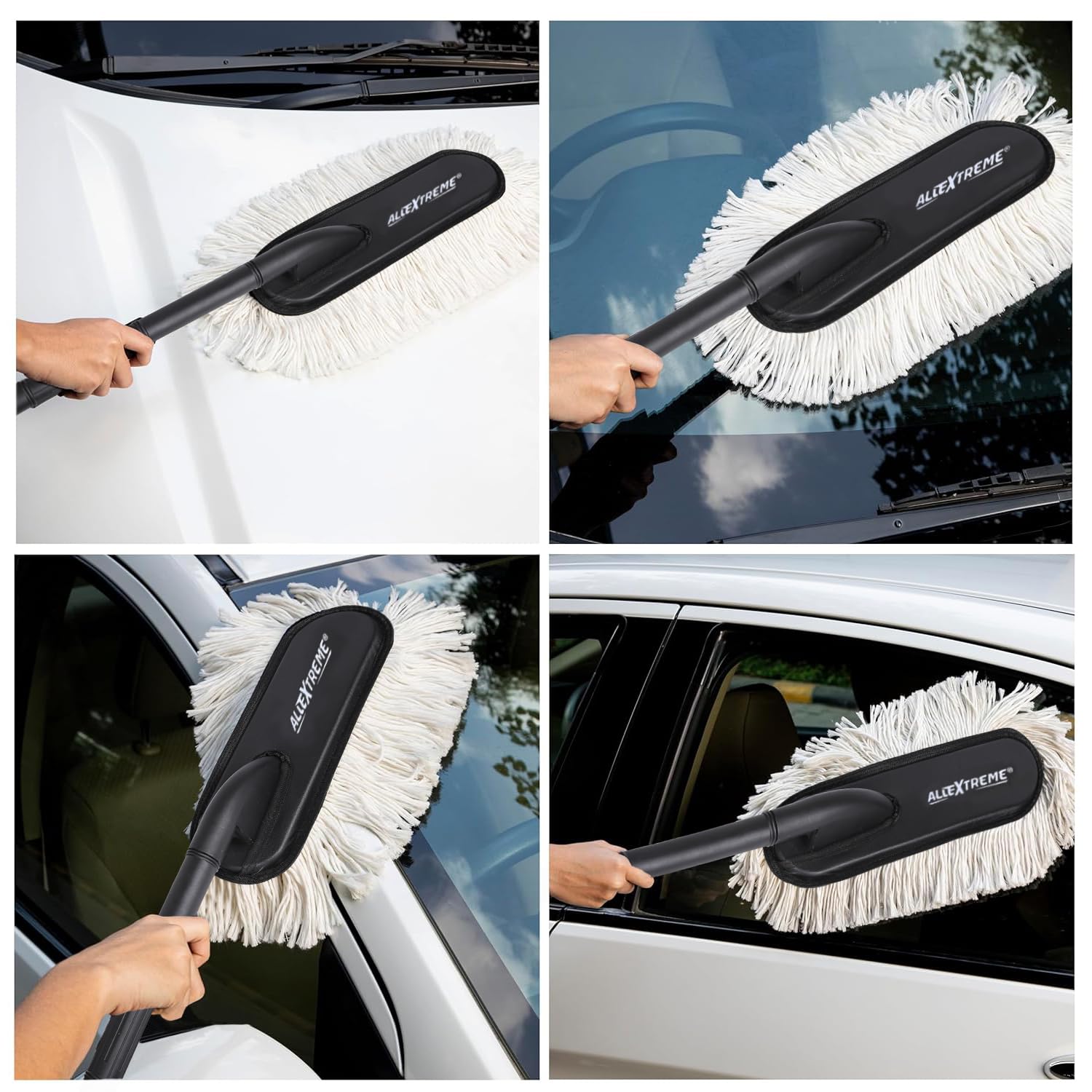 AllExtreme Car Duster with Extendable Long Reach Handle with Wax Microfiber Exterior Cleaning Tool Scratch Free Brush for Wet & Dry Use Polishing Washing Cars Bike Truck Home Office (Pack of 1) - Image 6 thumbnail