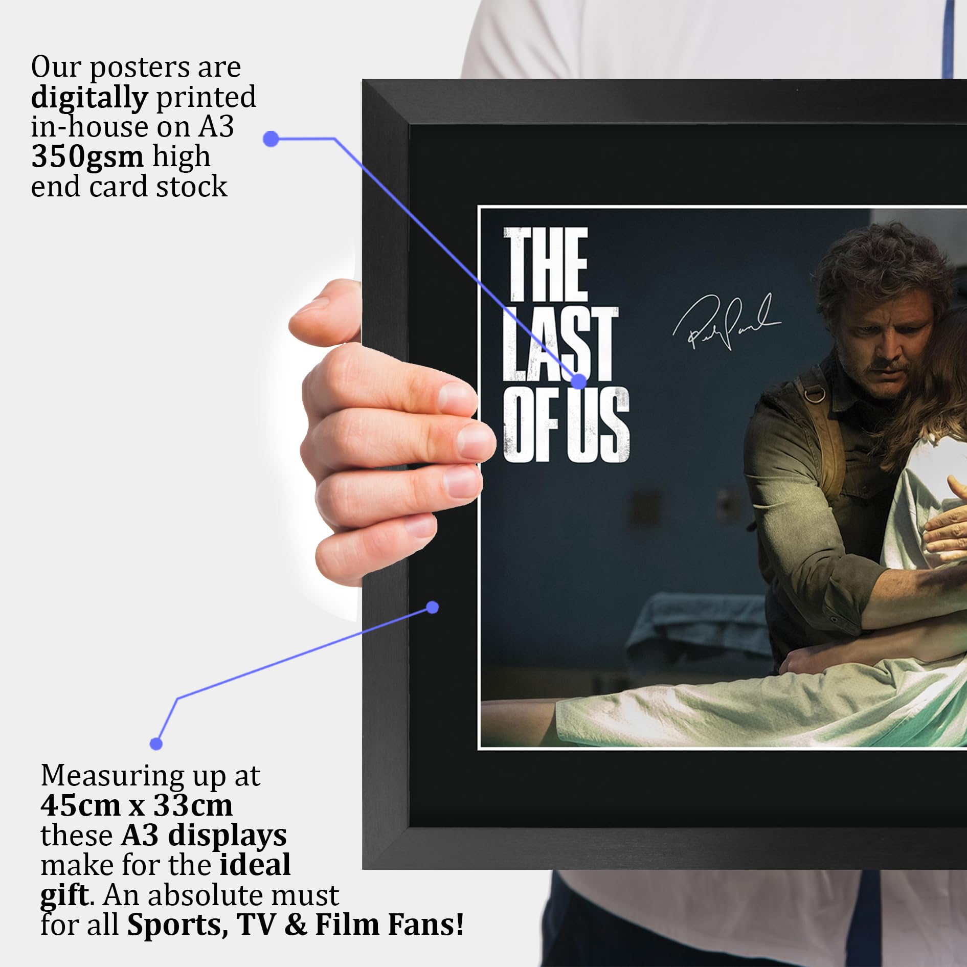 HWC Trading The Last Of Us Scene 1 Geschenke Gedrucktes Signiertes Autogramm Foto für Fans von Fernsehn Memorabilien - A3 Gerahmt