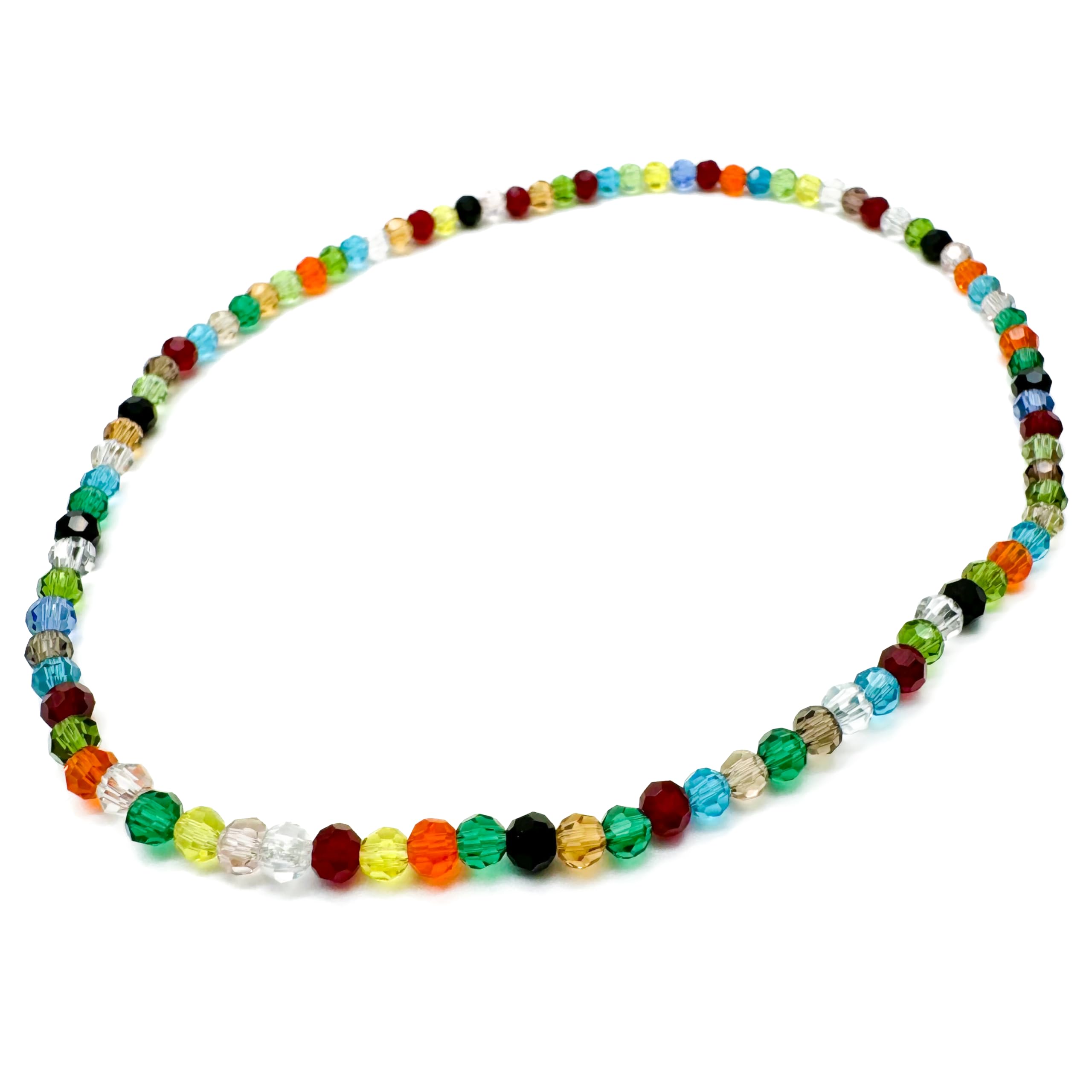 XXL Colourful Bead Anklet for Women Faceted Glass Beads on Elastic - Image 3