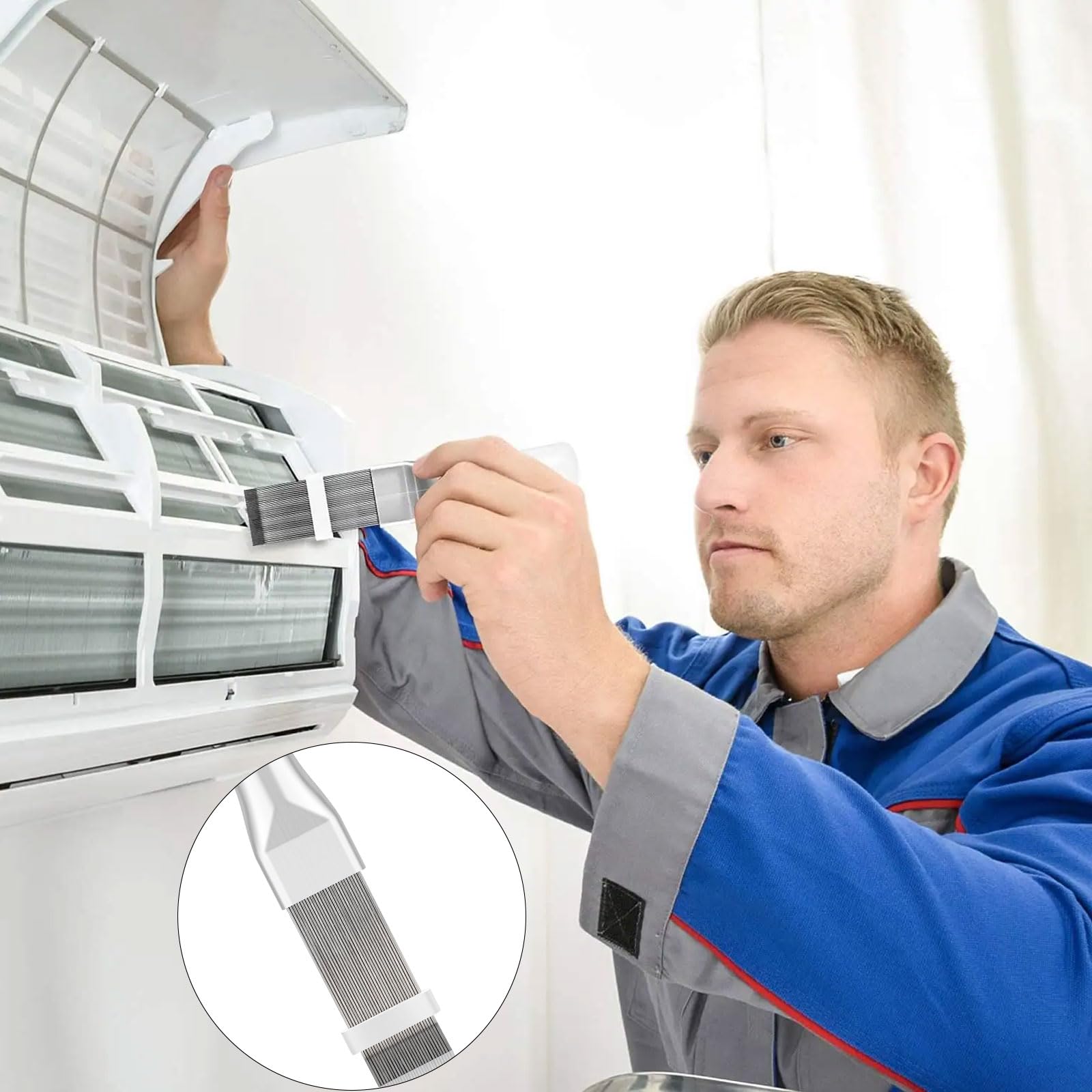 3 Pezzi Pettine Per Alette Condizionatore - Kit Pulizia Condensatore, Per AC E Frigoriferi, Multicolore - Foto 4